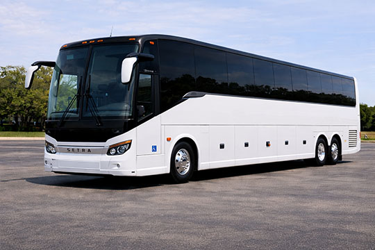 56-passenger charter bus available for charter in Victorville, CA